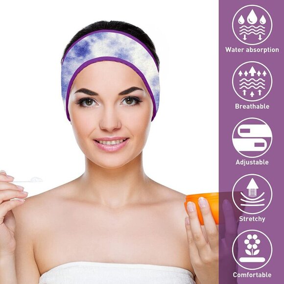 Spa Facial Headband Microfiber 4 Pack Adjustable Hair Wrap for Face Mask